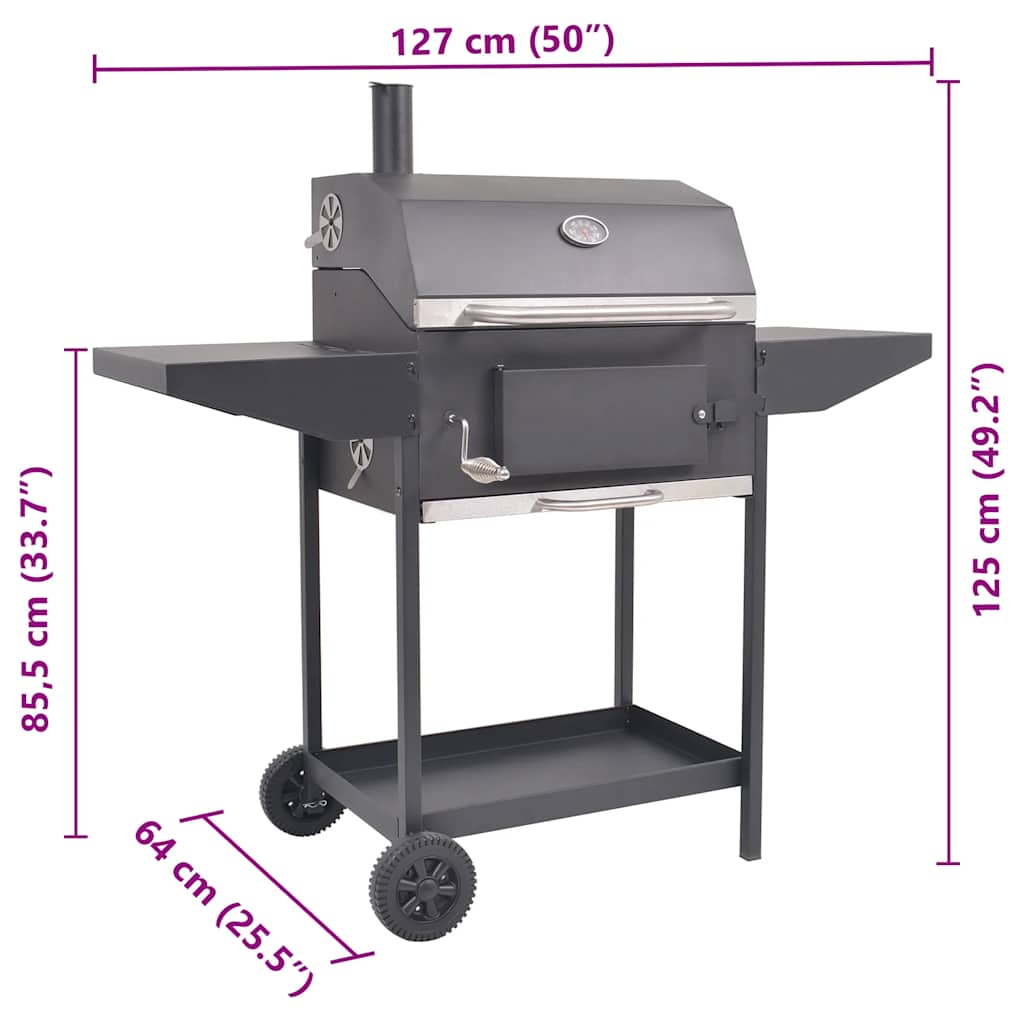 Bbq Smoker Kul Med Bundhylde Sort