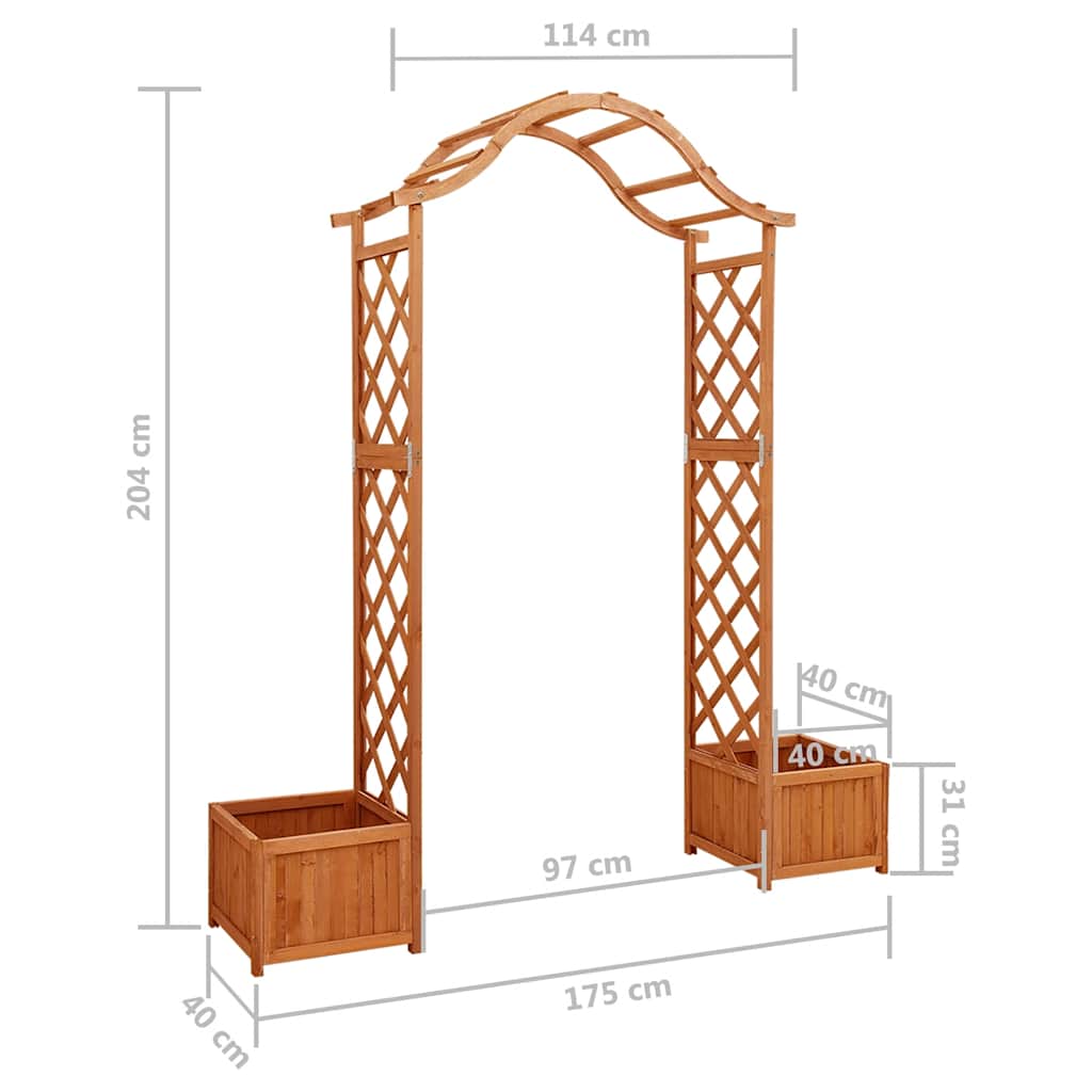Havepergola Med Plantekasse Massivt Fyrretræ