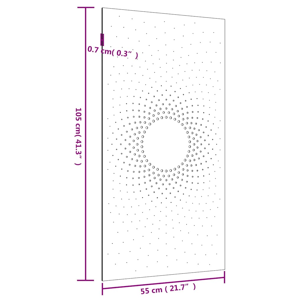 Udendørs Vægdekoration 105X55 Cm Soldesign Cortenstål