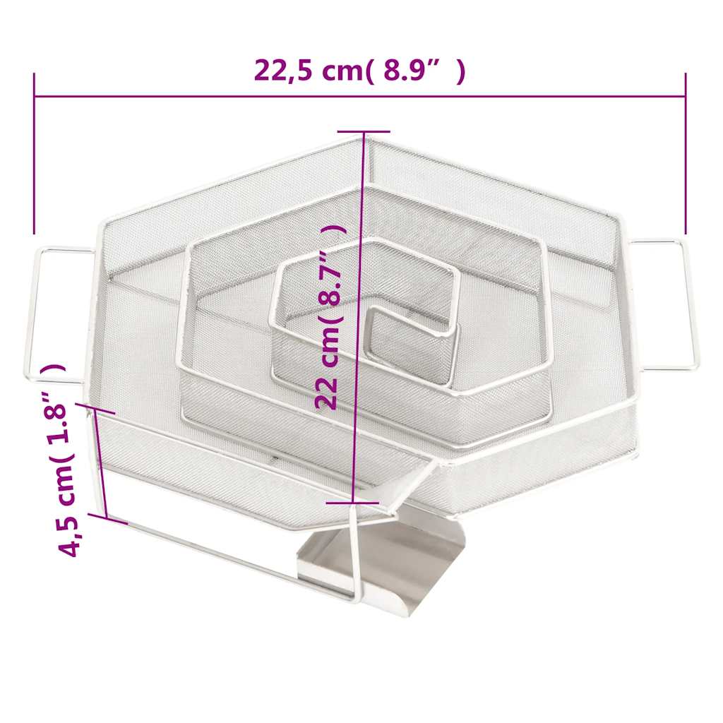 Koldrøgsgenerator 22,5 Cm Sekskantet Rustfrit Stål