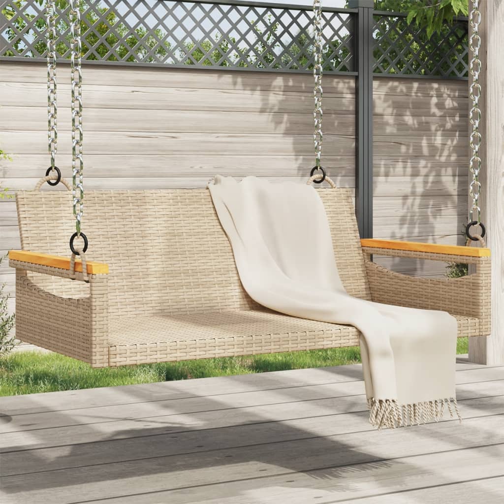 Gyngebænk Polyrattan Beige