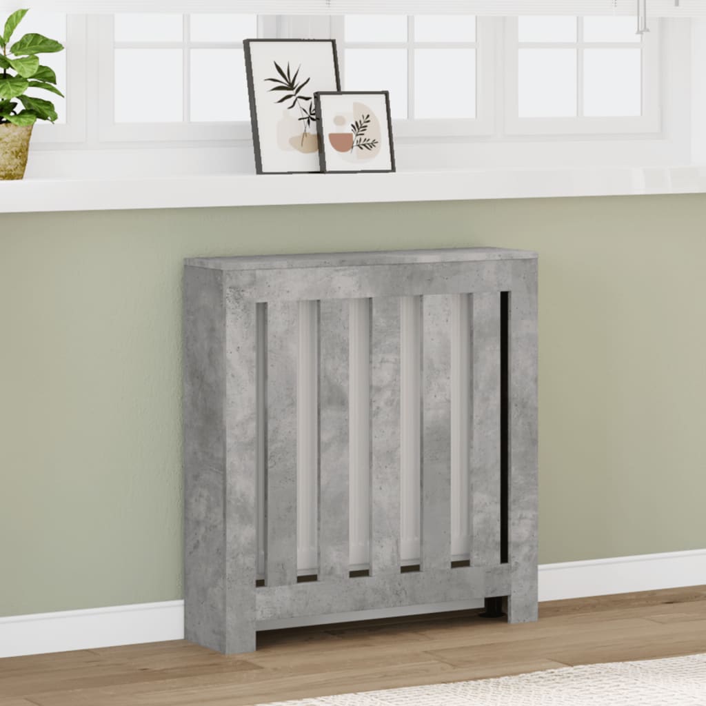 Radiatorskjuler 205X21,5X83,5 Cm Konstrueret Træ Betongrå