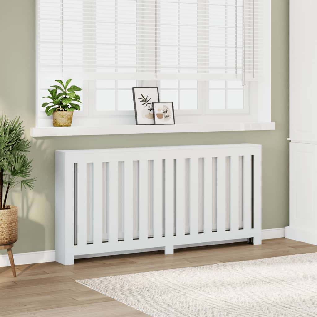 Radiatorskjuler 205X21,5X83,5 Cm Konstrueret Træ Hvid