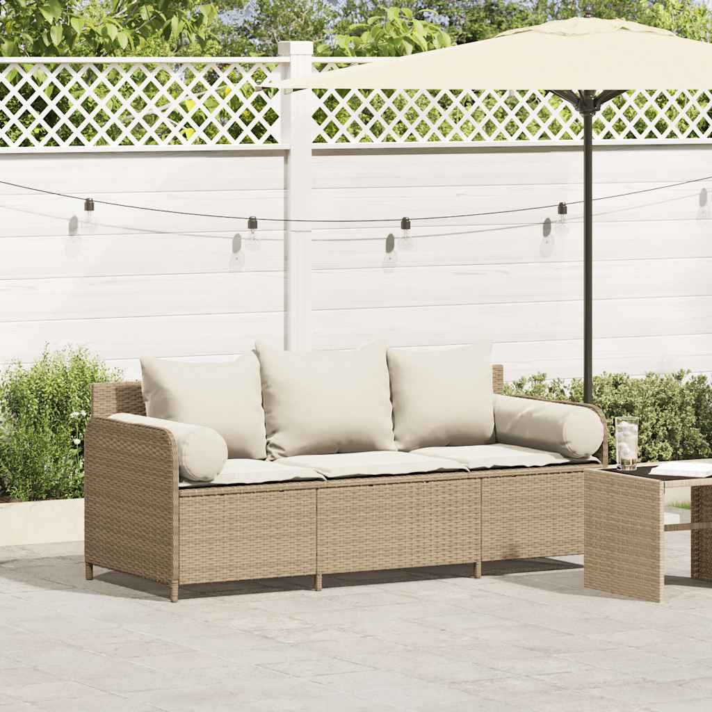 3-Personers Havesofa Med Hynder Polyrattan
