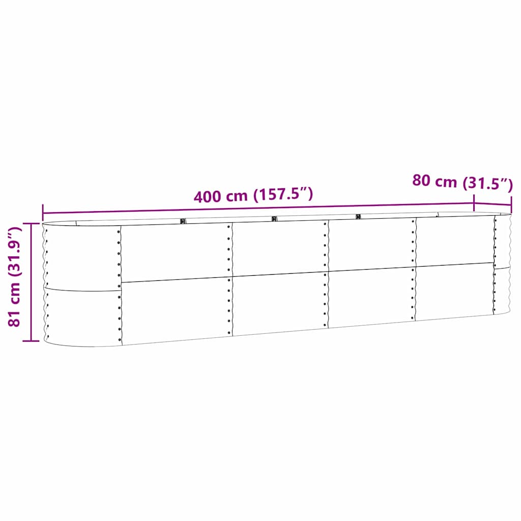Hævet Bed Brun 400 X 80 X 81 Cm Stål