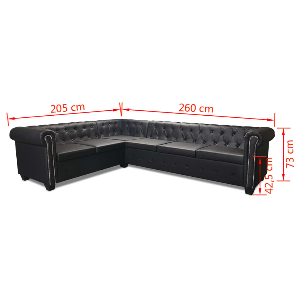 Chesterfield Hjørnesofa Kunstlæder