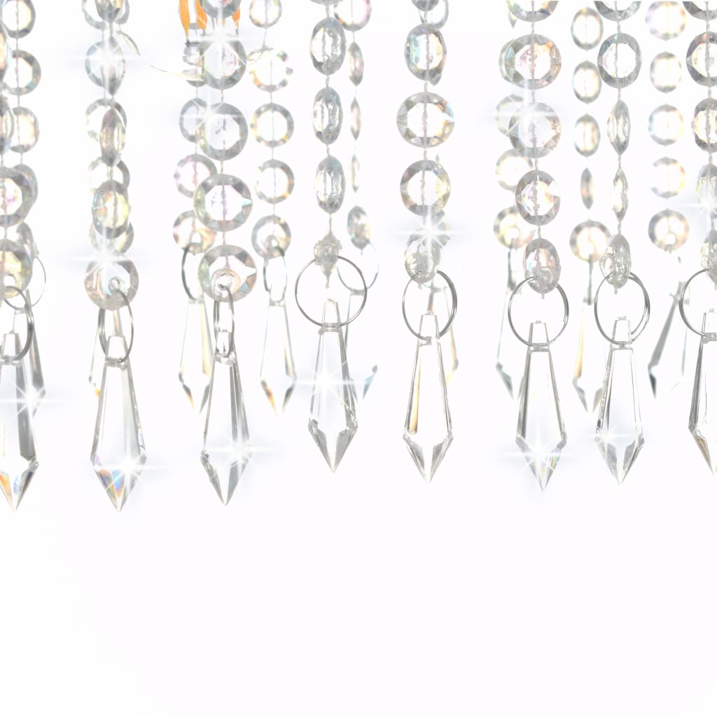 Loftslampe Med Krystalperler 104 Cm E14 Sølvfarvet