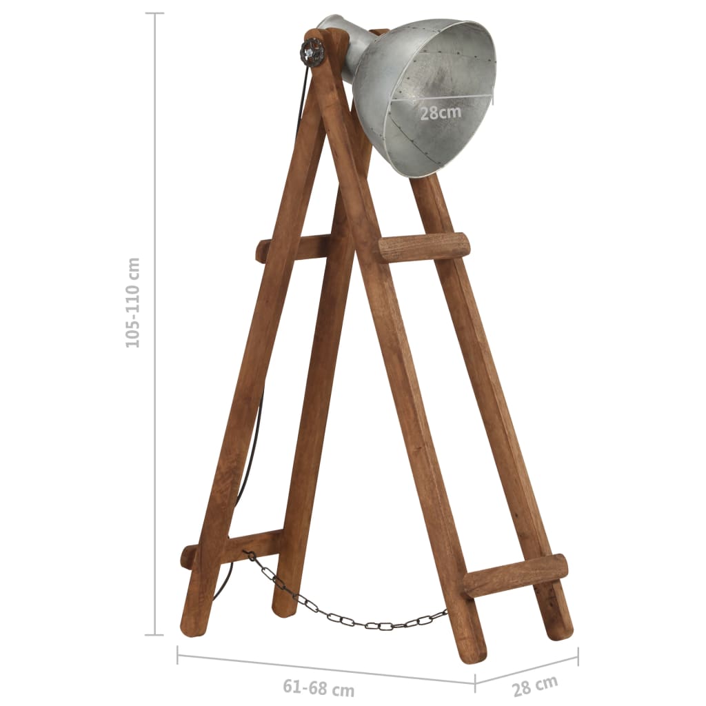 Gulvlampe E27 Massivt Mangotræ Farvet
