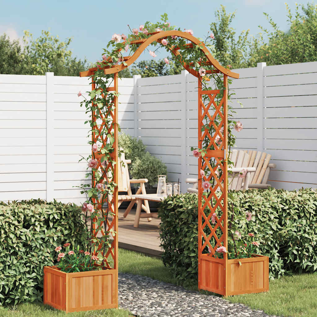 Havepergola Med Plantekasse Massivt Fyrretræ
