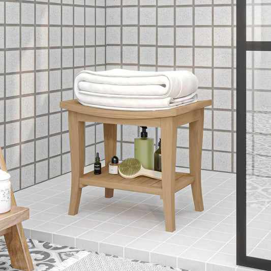 Badeværelsesbord 50X35X45 Cm Massivt Teaktræ Æblegrøn