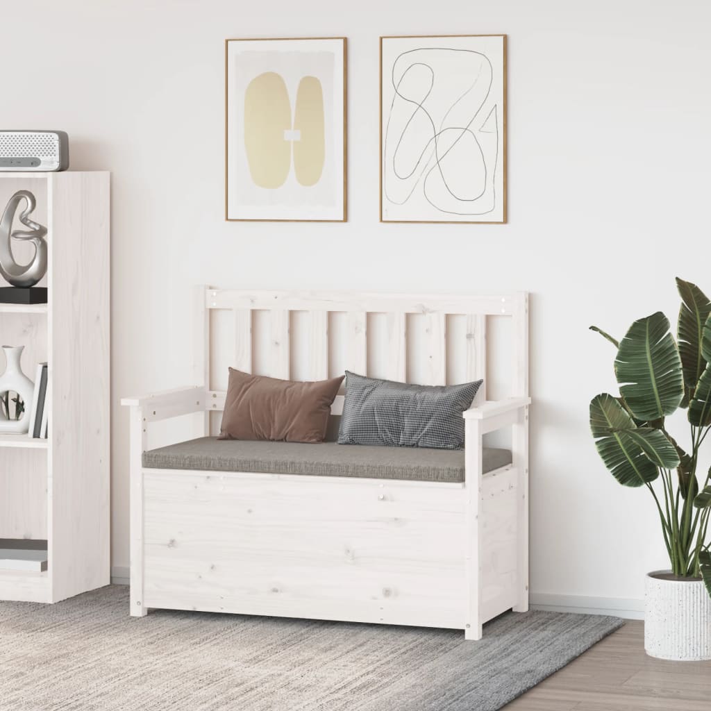 Bænk 112,5X51,5X96,5 Cm Massivt Fyrretræ Grå