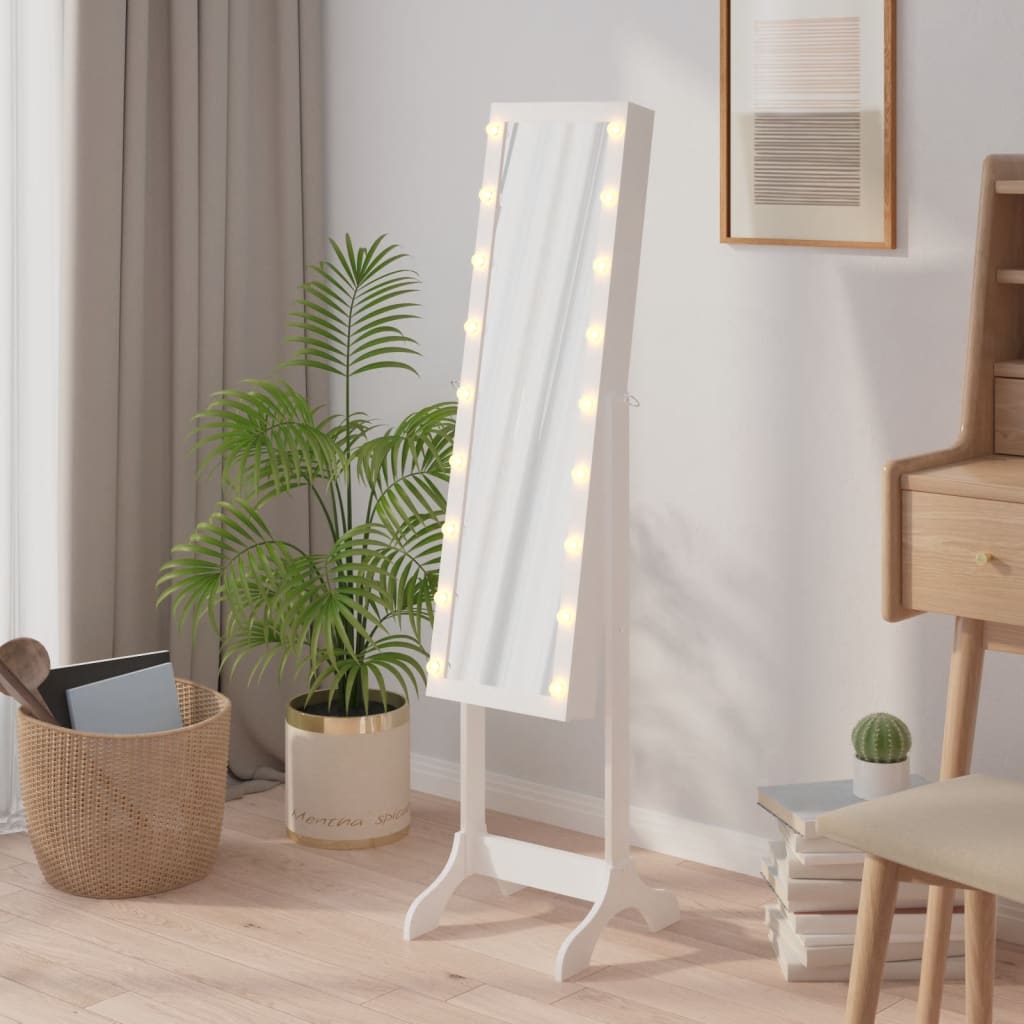 Fritstående Spejl Med Led 34X37X146 Cm