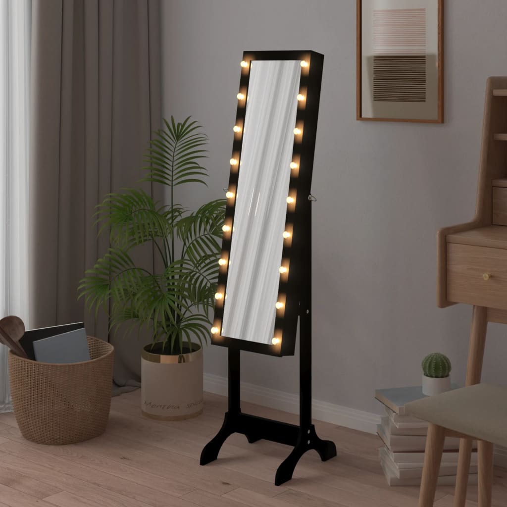 Fritstående Spejl Med Led 34X37X146 Cm