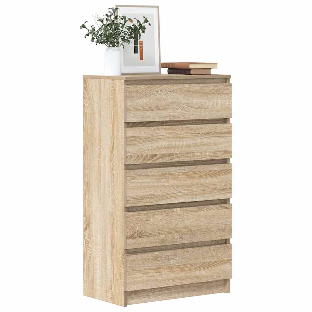 Kommode 60X36X103 Cm Konstrueret Træ Etræsfarve