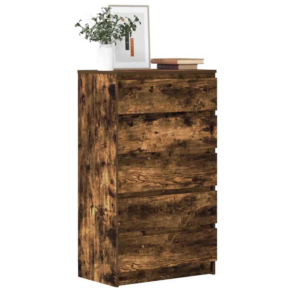 Kommode 60X36X103 Cm Konstrueret Træ Etræsfarve