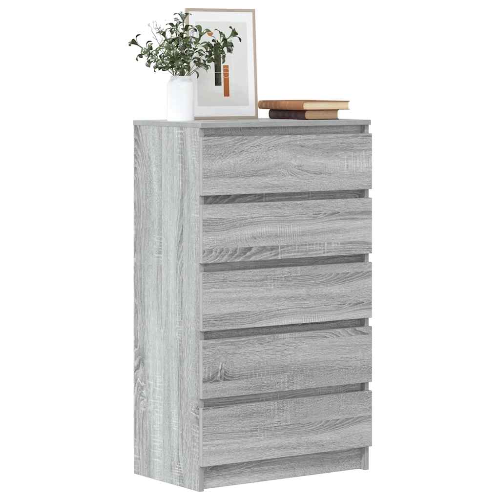 Kommode 60X36X103 Cm Konstrueret Træ Etræsfarve