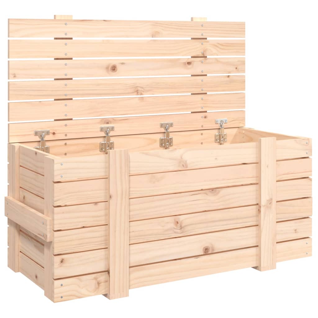 Opbevaringskasse 91X40,5X42 Cm Massivt Fyrretræ Naturfarvet