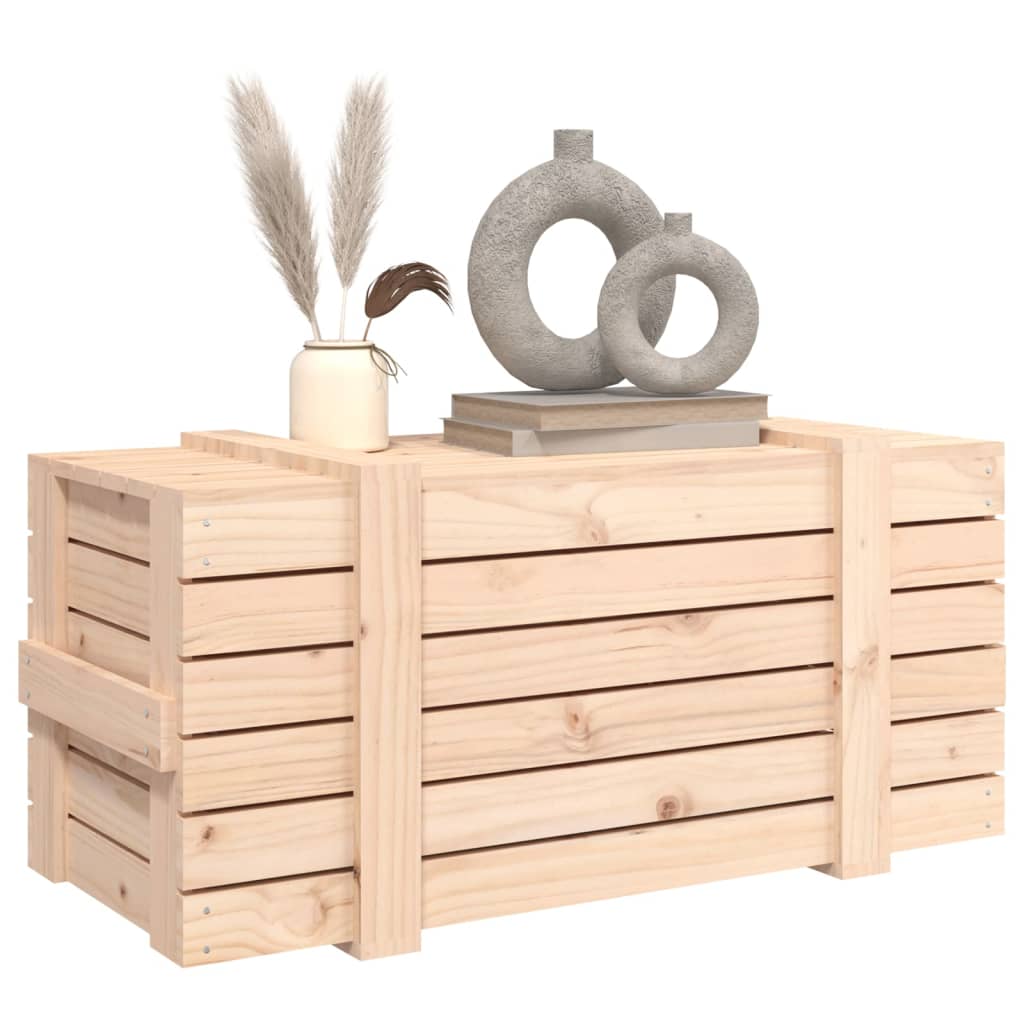 Opbevaringskasse 91X40,5X42 Cm Massivt Fyrretræ Naturfarvet