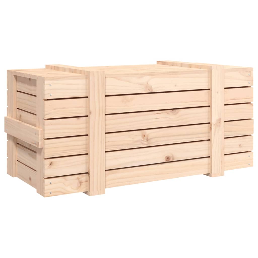Opbevaringskasse 91X40,5X42 Cm Massivt Fyrretræ Naturfarvet