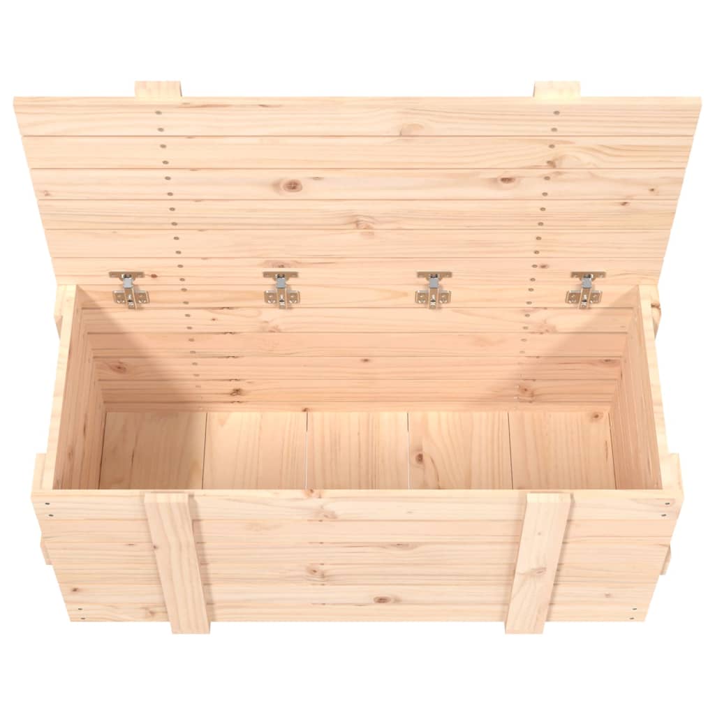 Opbevaringskasse 91X40,5X42 Cm Massivt Fyrretræ Naturfarvet