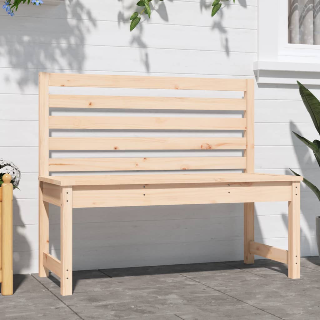 Havebænk 109 Cm Massivt Fyrretræ Fyrretræ Naturlig