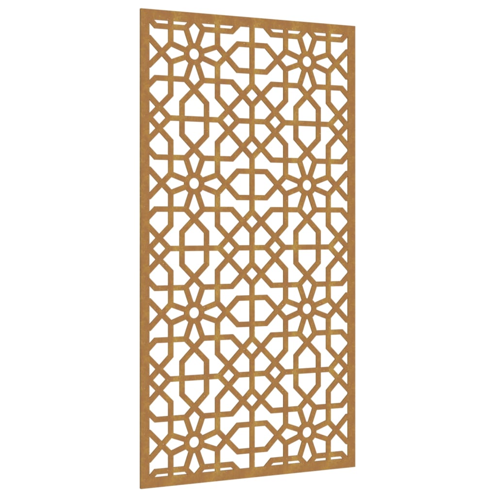 Udendørs Vægdekoration 105X55 Cm Maurisk Design Cortenstål Brun