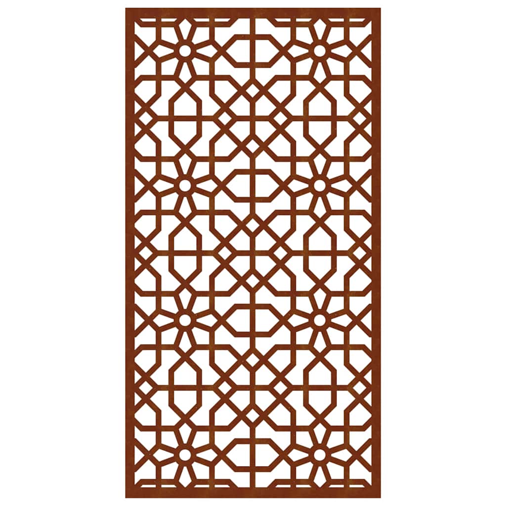 Udendørs Vægdekoration 105X55 Cm Maurisk Design Cortenstål Brun