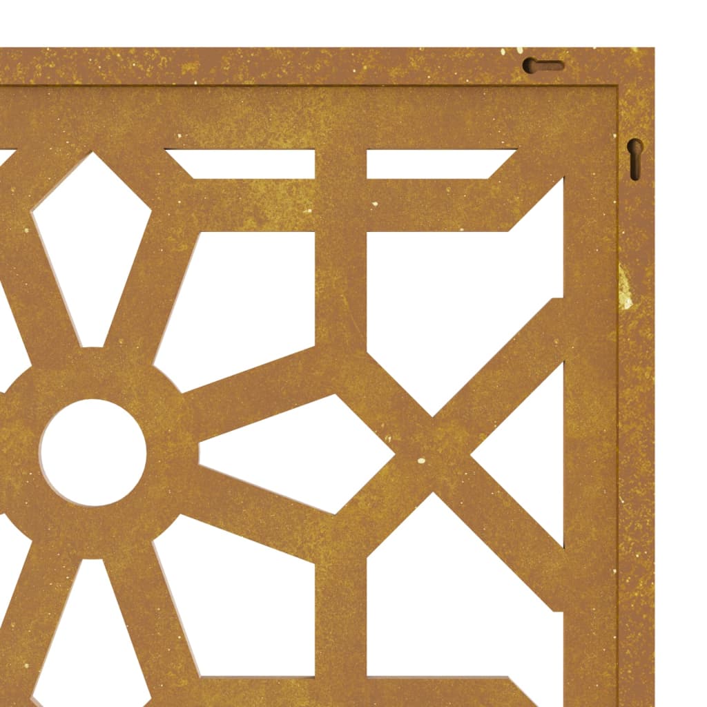 Udendørs Vægdekoration 105X55 Cm Maurisk Design Cortenstål Brun