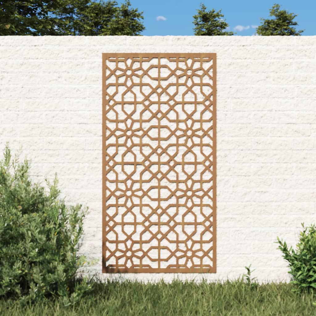 Udendørs Vægdekoration 105X55 Cm Maurisk Design Cortenstål Brun