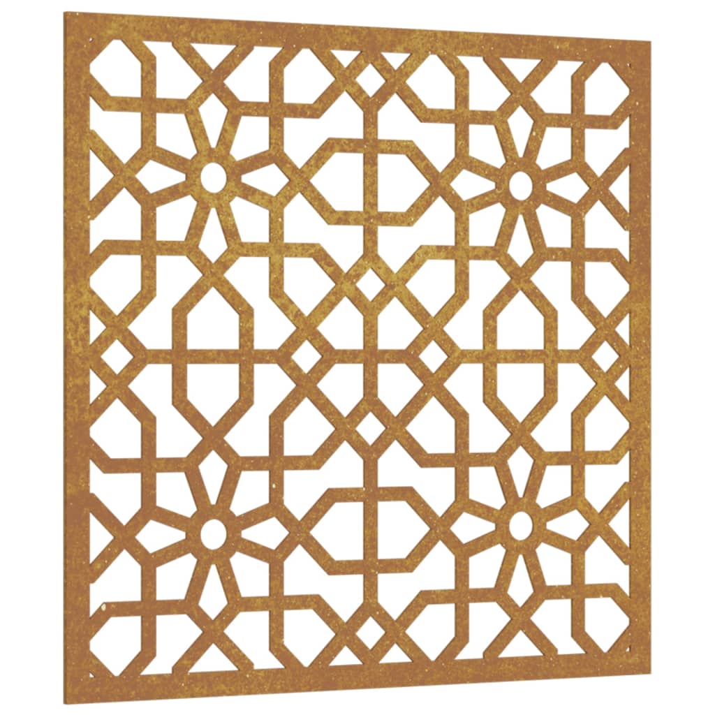 Udendørs Vægdekoration 55X55 Cm Maurisk Design Cortenstål
