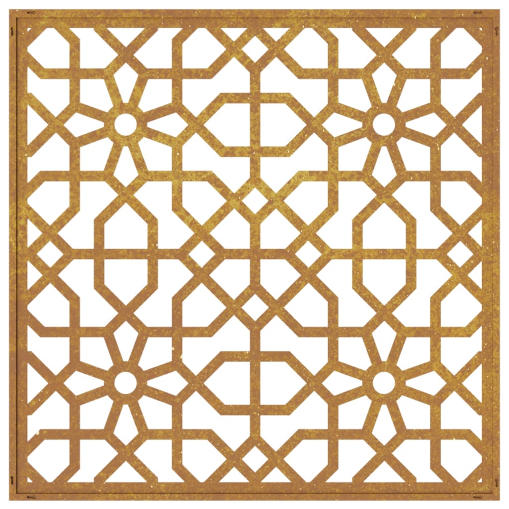 Udendørs Vægdekoration 55X55 Cm Maurisk Design Cortenstål