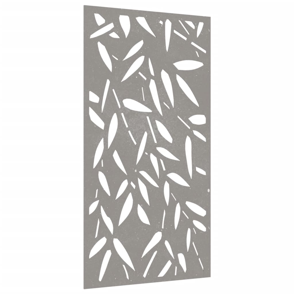 Udendørs Vægdekoration 105X55 Cm Bambusbladdesign Cortenstål Mørkegrøn