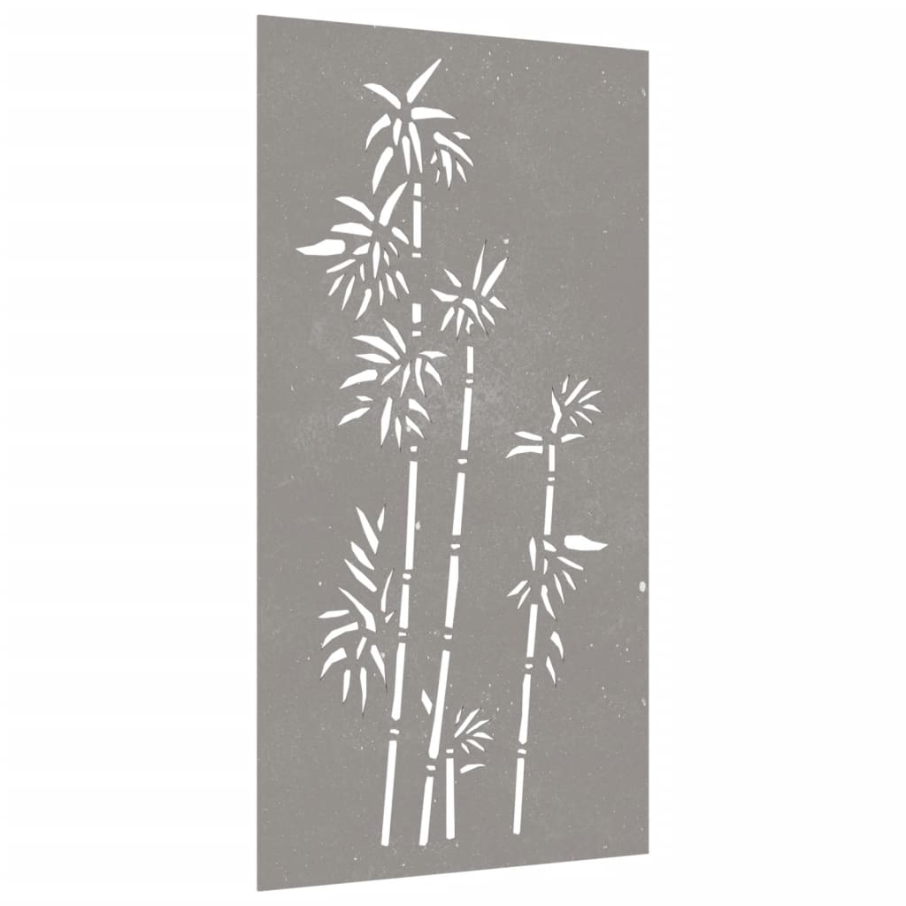 Udendørs Vægdekoration 105X55 Cm Bambusdesign Cortenstål Lyserød