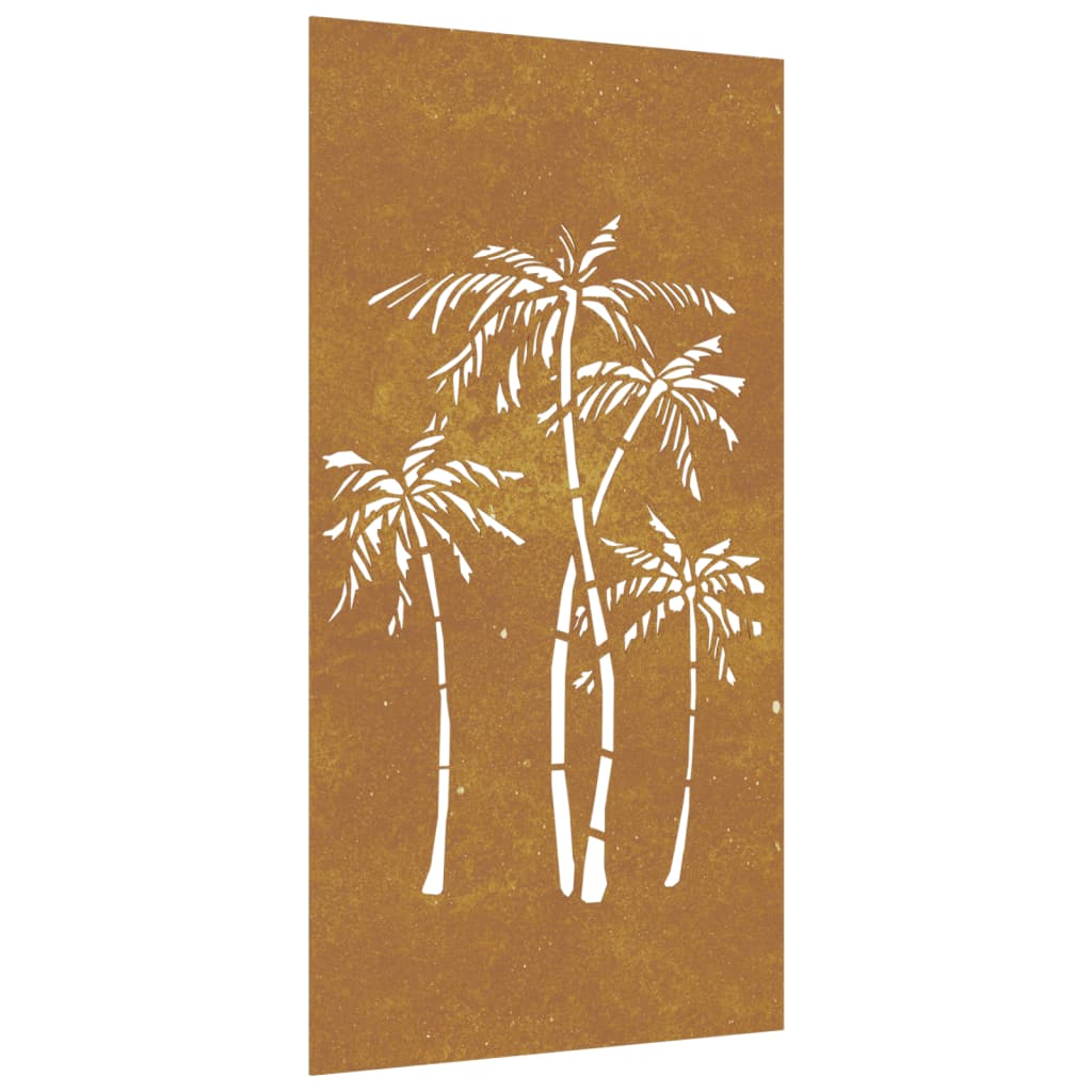 Udendørs Vægdekoration 105X55 Cm Palmedesign Cortenstål Creme