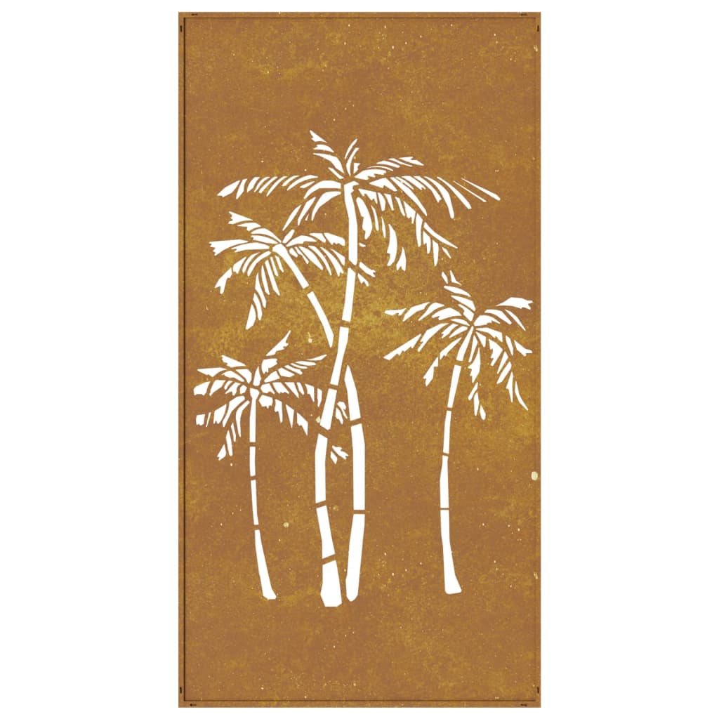 Udendørs Vægdekoration 105X55 Cm Palmedesign Cortenstål Creme