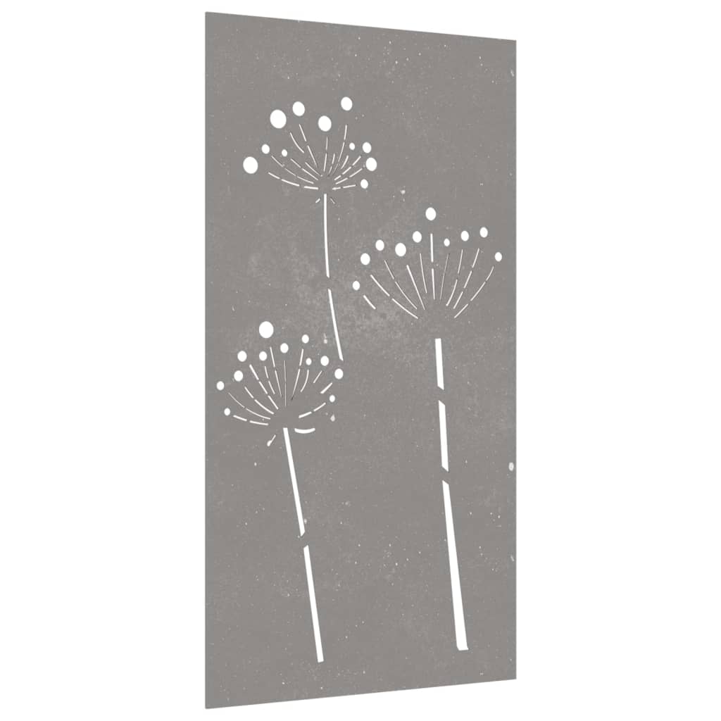 Udendørs Vægdekoration 105X55 Cm Blomsterdesign Cortenstål