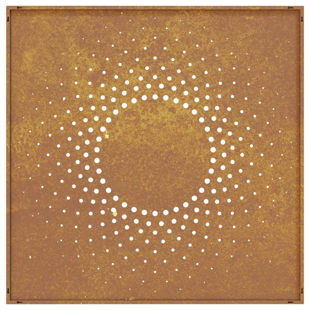 Udendørs Vægdekoration 55X55 Cm Soldesign Cortenstål