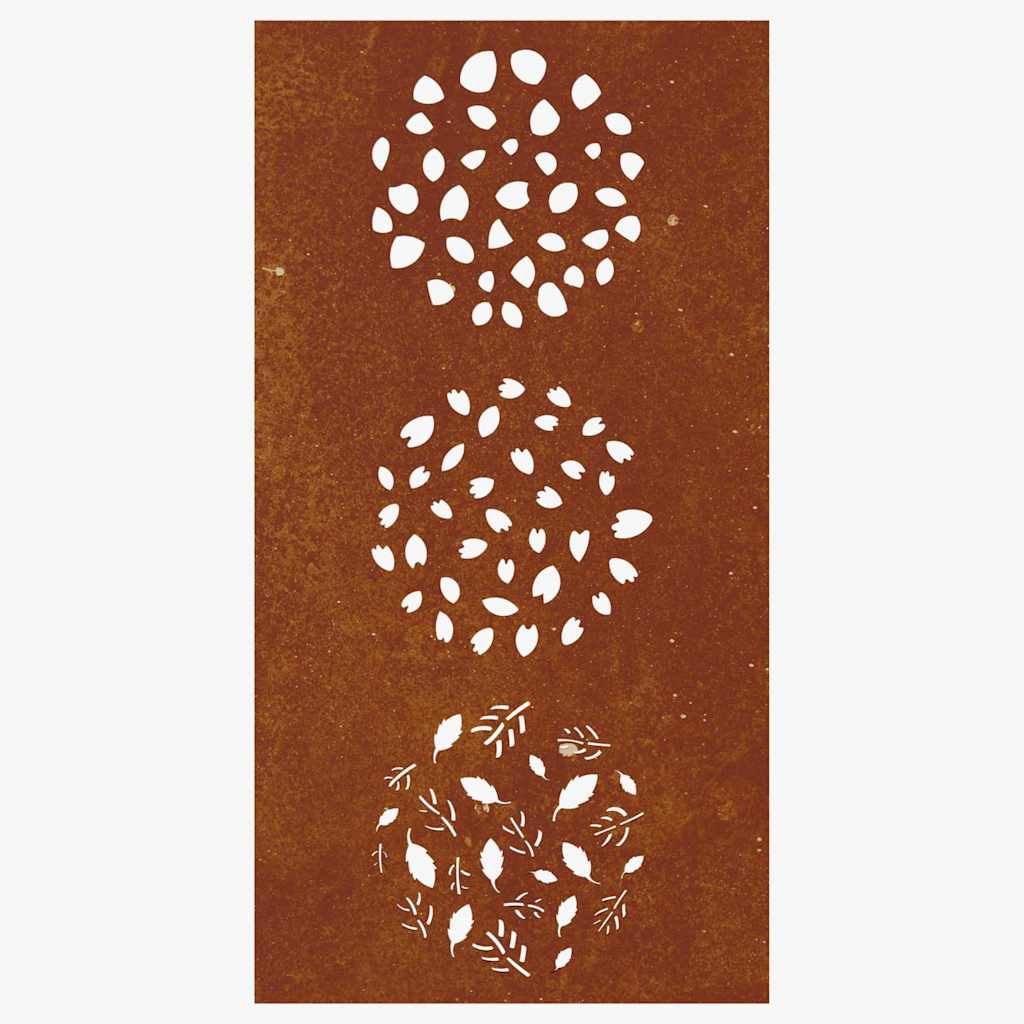 Udendørs Vægdekoration 105X55 Cm Bladdesign Cortenstål
