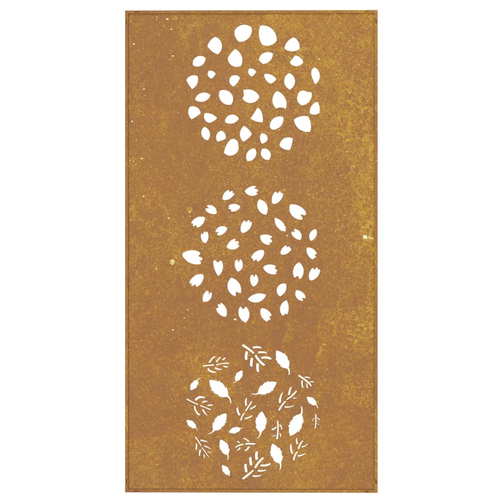 Udendørs Vægdekoration 105X55 Cm Bladdesign Cortenstål
