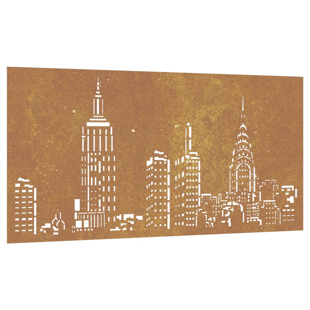 Udendørs Vægdekoration 105X55 Cm Skyline-Design Cortenstål