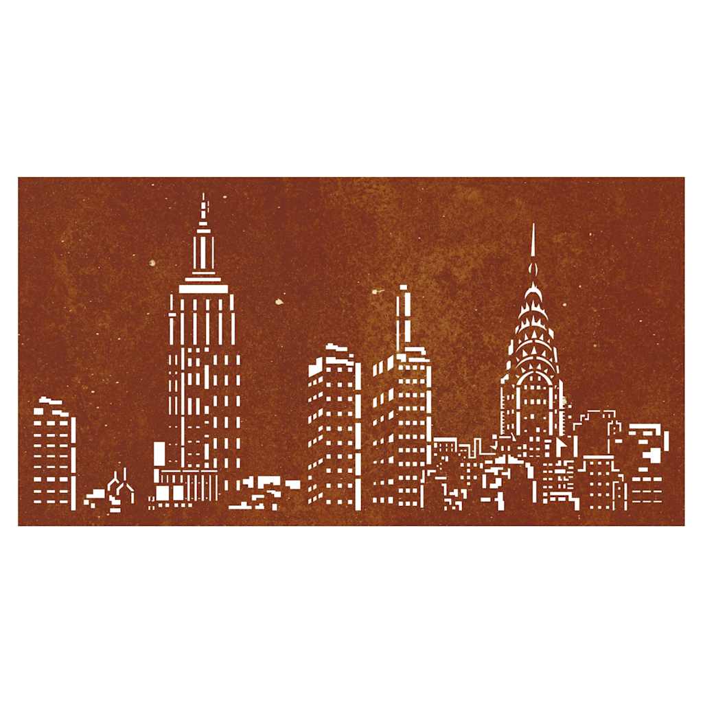 Udendørs Vægdekoration 105X55 Cm Skyline-Design Cortenstål