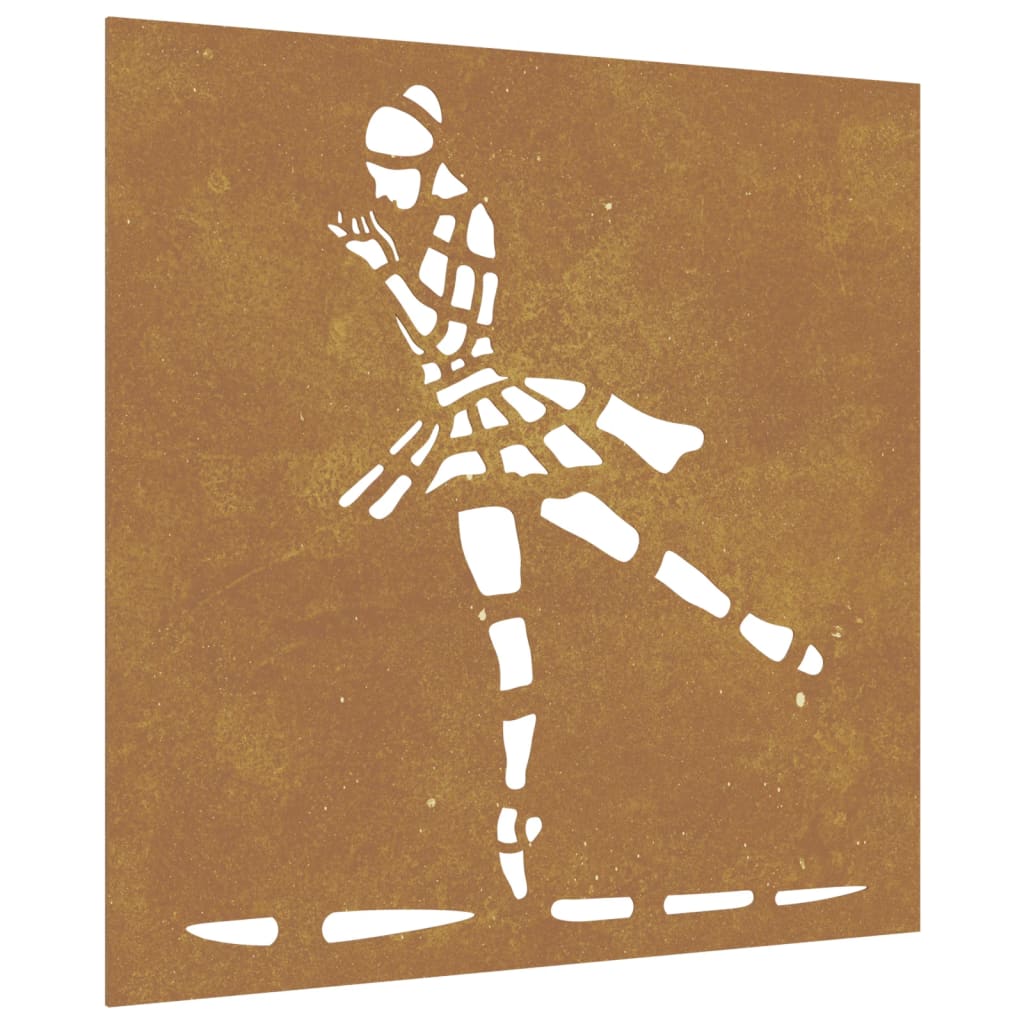 Udendørs Vægdekoration 55X55 Cm Balletdesign Cortenstål