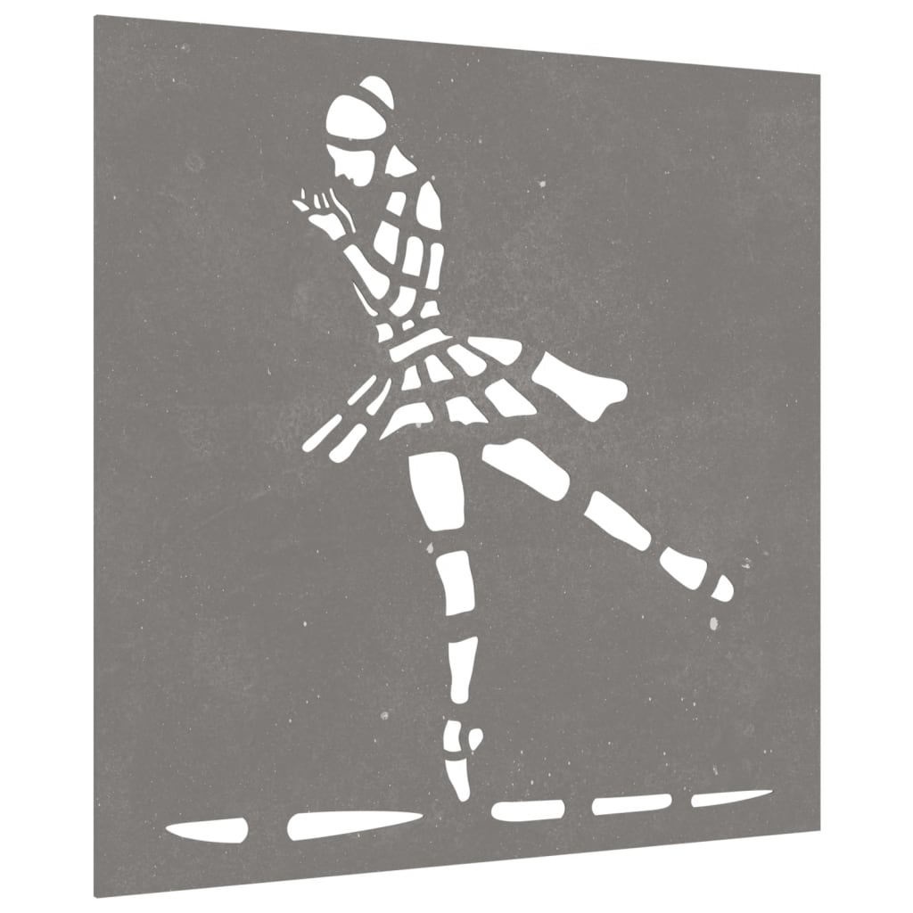 Udendørs Vægdekoration 55X55 Cm Balletdesign Cortenstål