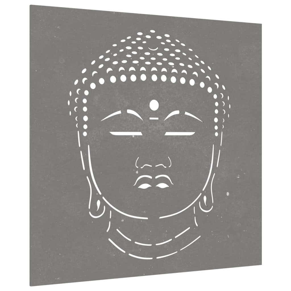 Udendørs Vægdekoration 55X55 Cm Buddha-Design Cortenstål