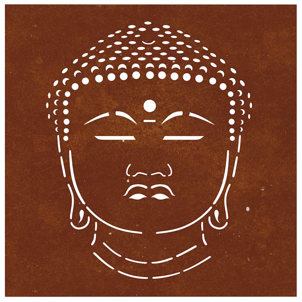 Udendørs Vægdekoration 55X55 Cm Buddha-Design Cortenstål