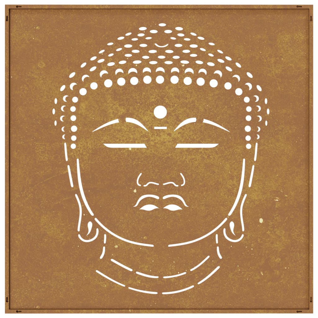 Udendørs Vægdekoration 55X55 Cm Buddha-Design Cortenstål