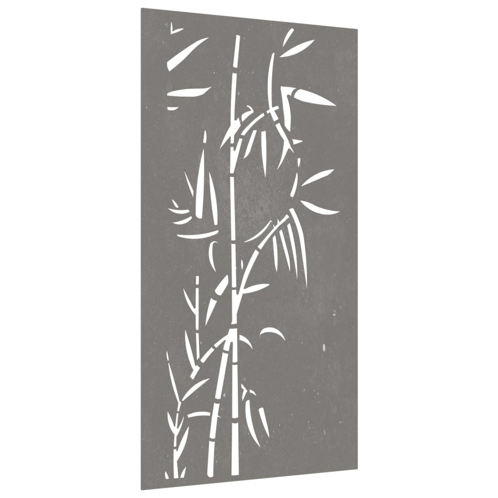 Udendørs Vægdekoration 105X55 Cm Bambusdesign Cortenstål Creme