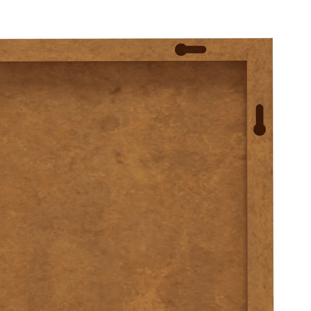 Udendørs Vægdekoration 3 Dele 105X55 Cm Trædesign Cortenstål