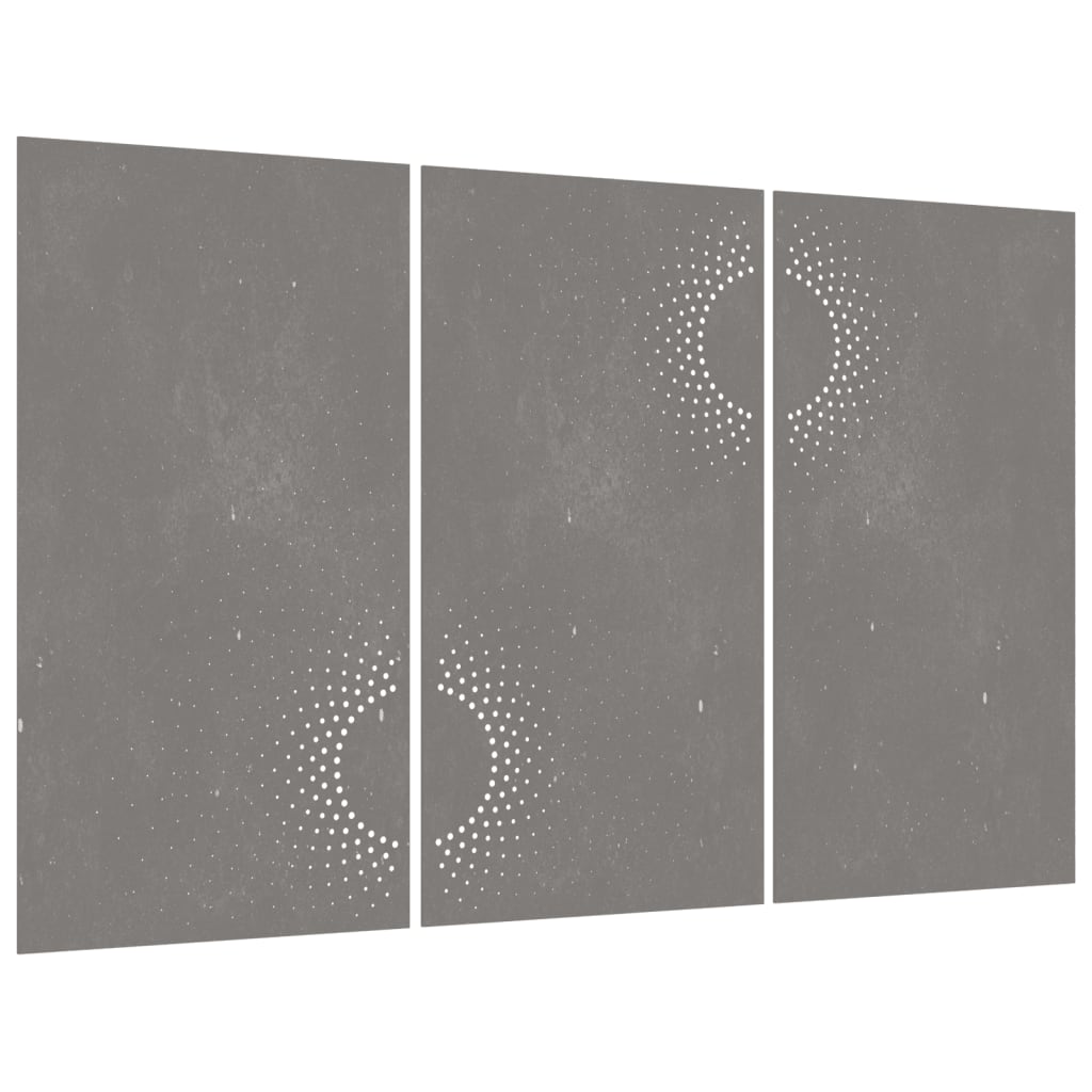 Udendørs Vægdekoration 3 Dele 105X55 Cm Soldesign Cortenstål Creme