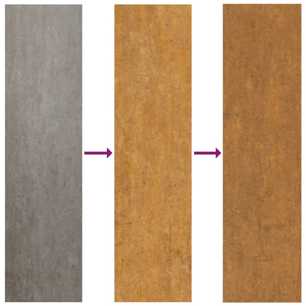 Udendørs Vægdekoration 3 Dele 105X55 Cm Soldesign Cortenstål Creme